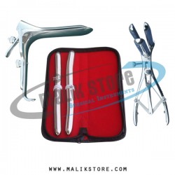 Hegar uterine dilator set 2 pieces 15-16, 17-18, mathieu speculum, grave large